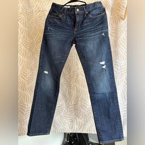 GAP Women's Sexy Boyfriend 1969 Dark Blue Distressed Jeans